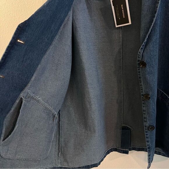 NWT Promesa Denim Jacket Women Oversized Boxy Pockets Button Front Y2K - Picture 7 of 9